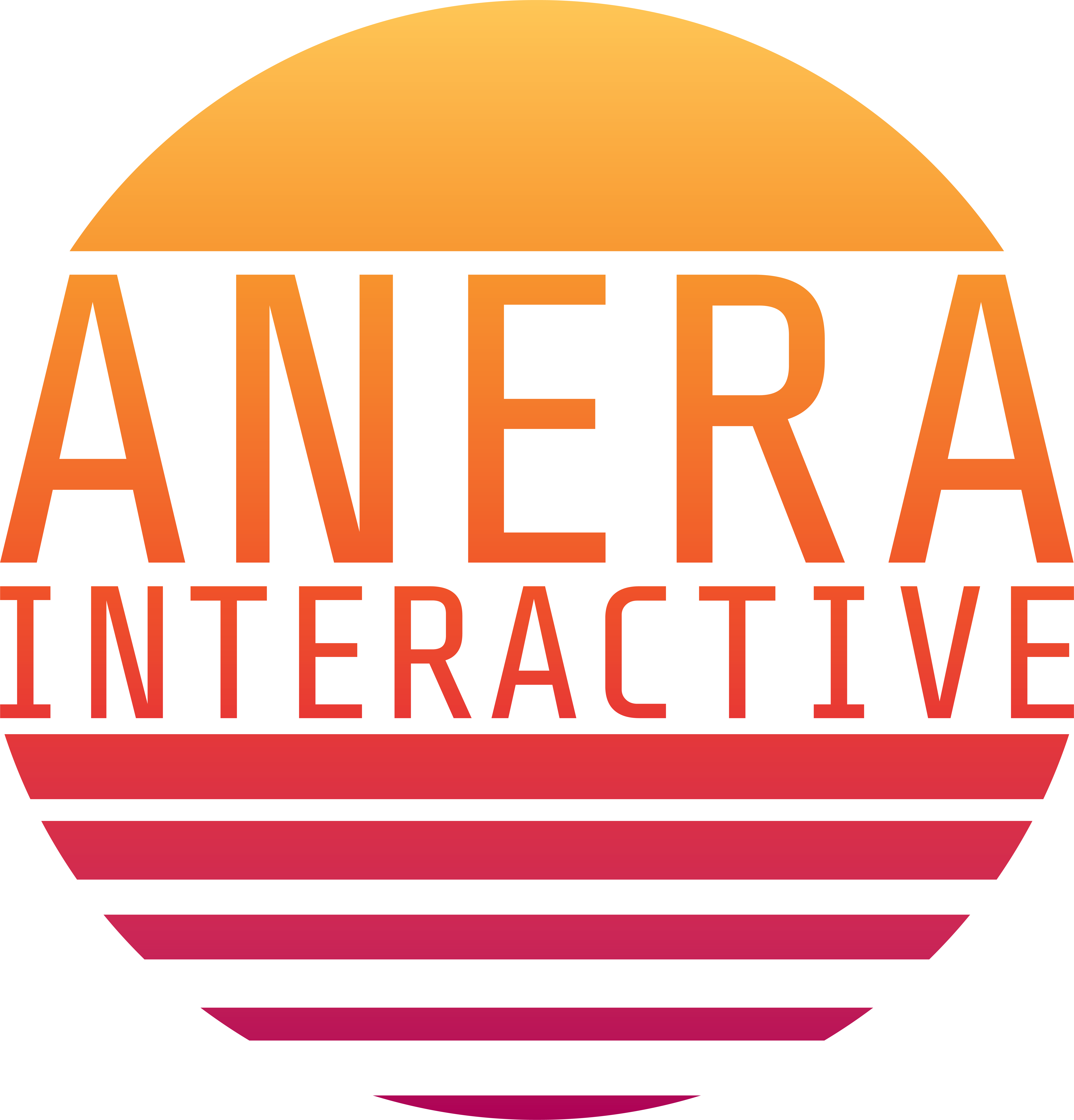 logo of anera, a stylized picture depicting a sunrise with the company name in the middle